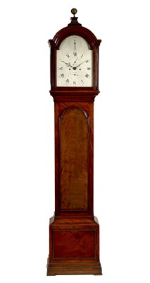 Lot 523 - TREGENT, LONDON. A FINE GEORGE III FIGURED MAHOGANY LONGCASE CLOCK