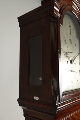 Lot 523 - TREGENT, LONDON. A FINE GEORGE III FIGURED MAHOGANY LONGCASE CLOCK