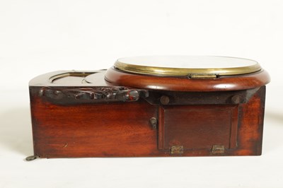 Lot 518 - ROBERT BRYSON, EDINBURGH. A LATE REGENCY SCOTTISH FIGURED MAHOGANY FUSEE WALL CLOCK