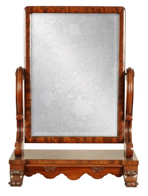 Lot 774 - A VICTORIAN FLAME MAHOGANY TOILET MIRROR IN THE MANNER OF GILLOWS