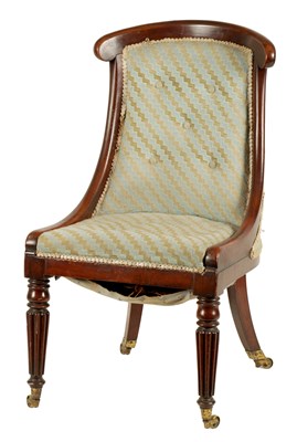Lot 725 - GILLOWS LANCASTER, A 19TH CENTURY UPHOLSTERED MAHOGANY SIDE CHAIR