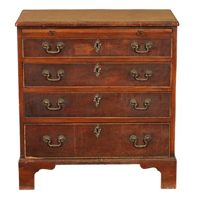 Lot 684 - A GEORGE III MAHOGANY CHEST OF DRAWERS OF SMALL SIZE