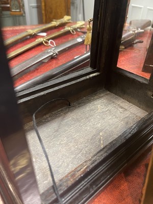 Lot 524 - JOSEPH WINDMILLS, LONDON. A FINE WILLIAM AND MARY EBONY VENEERED GILT BRASS MOUNTED BASKET TOP BRACKET CLOCK