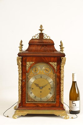 Lot 517 - JOHN TAYLOR, LONDON. A GEORGE III ORMOLU MOUNTED MAHOGANY MUSICAL BRACKET CLOCK