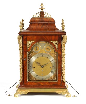 Lot 517 - JOHN TAYLOR, LONDON. A GEORGE III ORMOLU MOUNTED MAHOGANY MUSICAL BRACKET CLOCK