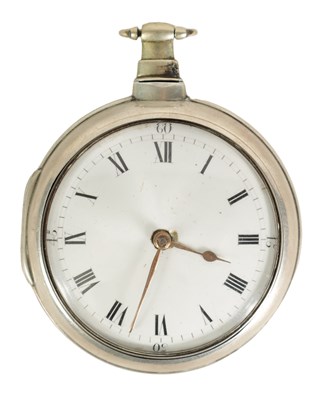 Lot 233 - SILVER PAIR CASED VERGE POCKET WATCH