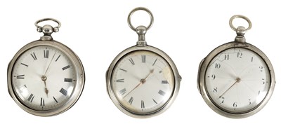 Lot 241 - SILVER PAIR CASED VERGE POCKET WATCH