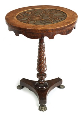 Lot 727 - A LATE REGENCY ROSEWOOD SEPTARIAN NODULE TOPPED TABLE