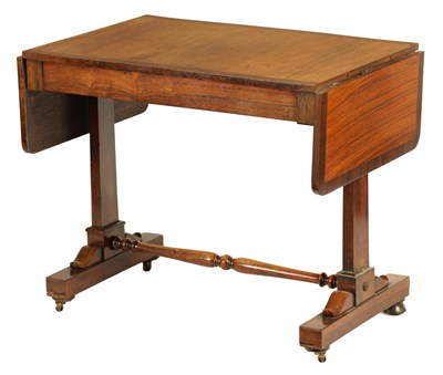 Lot 712 - A FIGURED ROSEWOOD SOFA TABLE