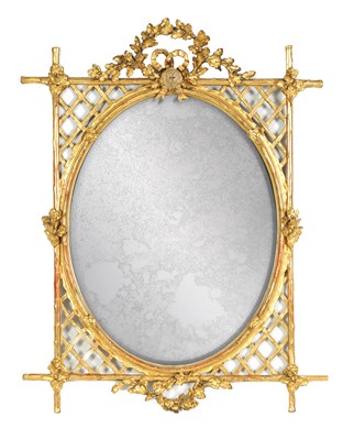 Lot 690 - A GOOD 19TH CENTURY FRENCH GILT GESSO HANGING MIRROR