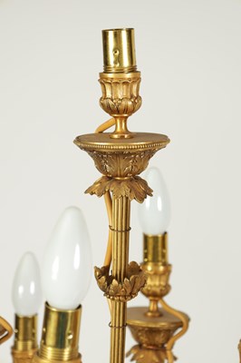 Lot 603 - A FINE AND MONUMENTAL PAIR OF FRENCH 19TH CENTURY GILT OROMLU AND SERVES PORCELAIN FLOOR STANDING VASE SHAPED CANDELABRA