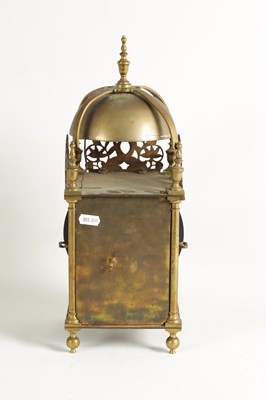 Lot 928 - A LATE 19TH CENTURY DOUBLE FUSEE BRASS  LANTERN CLOCK OF 17TH CENTURY DESIGN
