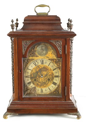 Lot 506 - SIMPSON WIGTON LONDON. A 19TH CENTURY MAHOGANY BELL TOP BRACKET CLOCK