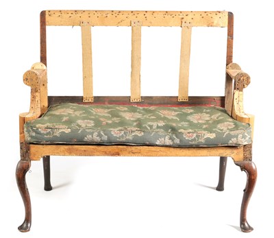Lot 676 - A GOOD QUEEN ANNE WALNUT TWO-SEATER SETTEE