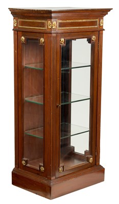 Lot 696 - A LATE 19TH CENTURY FRENCH ORMOLU MOUNTED MAHOGANY VITRINE/DISPLAY CABINET