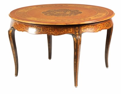 Lot 742 - AN EARLY 20TH CENTURY MARQUETRY AND BURR WALNUT CENTRE TABLE