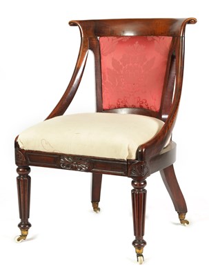 Lot 787 - A REGENCY ROSEWOOD LIBRARY CHAIR IN THE MANNER OF GILLOWS