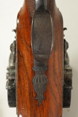 Lot 271 - KNUBLEY, LONDON. A FINE PAIR OF LATE 18TH CENTURY CASED DOUBLE BARREL FLINTLOCK COACHING PISTOLS