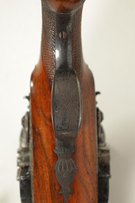 Lot 271 - KNUBLEY, LONDON. A FINE PAIR OF LATE 18TH CENTURY CASED DOUBLE BARREL FLINTLOCK COACHING PISTOLS
