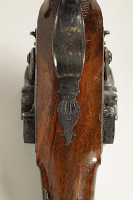 Lot 271 - KNUBLEY, LONDON. A FINE PAIR OF LATE 18TH CENTURY CASED DOUBLE BARREL FLINTLOCK COACHING PISTOLS