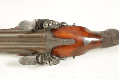 Lot 271 - KNUBLEY, LONDON. A FINE PAIR OF LATE 18TH CENTURY CASED DOUBLE BARREL FLINTLOCK COACHING PISTOLS