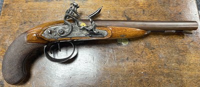 Lot 271 - KNUBLEY, LONDON. A FINE PAIR OF LATE 18TH CENTURY CASED DOUBLE BARREL FLINTLOCK COACHING PISTOLS