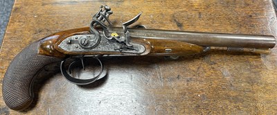 Lot 271 - KNUBLEY, LONDON. A FINE PAIR OF LATE 18TH CENTURY CASED DOUBLE BARREL FLINTLOCK COACHING PISTOLS