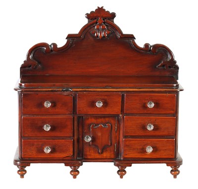 Lot 888 - A 19TH CENTURY MAHOGANY APPRENTICE PIECE MINIATURE DRESSER