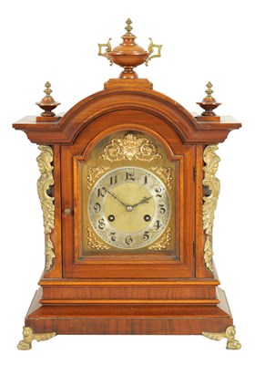 Lot 750 - A LATE 19TH CENTURY GERMAN JUNGHANS WALNUT MANTEL CLOCK