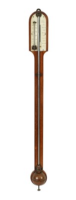 Lot 1166 - A 19TH CENTURY MAHOGANY ‘FARMERS’ STICK BAROMETER