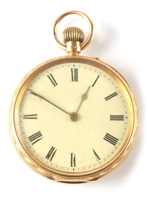 Lot 466 - AN 18CT GOLD OPEN FACED POCKET WATCH