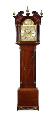 Lot 807 - WILLIAM DOBIE, FALKIRK. A GEORGE III MAHOGANY LONGCASE CLOCK