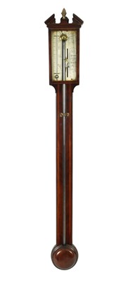 Lot 783 - JOHN SILLE, FECIT. A REGENCY MAHOGANY STICK BAROMETER