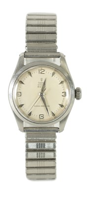 Lot 455 - A GENTLEMAN'S 1950's STEEL TUDOR OYSTER ROYAL MANUAL WRIST WATCH