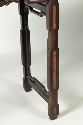 Lot 187 - A PAIR OF 19TH-CENTURY CHINESE HARDWOOD TABLES WITH BURR WOOD PANELS