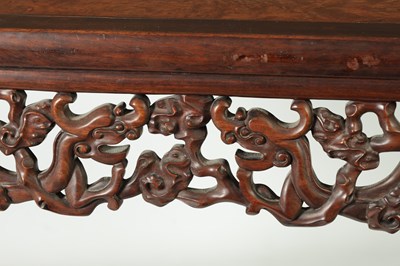 Lot 187 - A PAIR OF 19TH-CENTURY CHINESE HARDWOOD TABLES WITH BURR WOOD PANELS