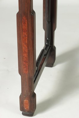 Lot 187 - A PAIR OF 19TH-CENTURY CHINESE HARDWOOD TABLES WITH BURR WOOD PANELS