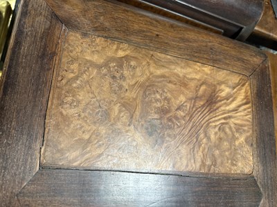Lot 187 - A PAIR OF 19TH-CENTURY CHINESE HARDWOOD TABLES WITH BURR WOOD PANELS