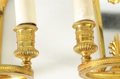 Lot 428 - A PAIR OF ORMOLU REGENCY STYLE TWO BRANCH WALL LIGHTS