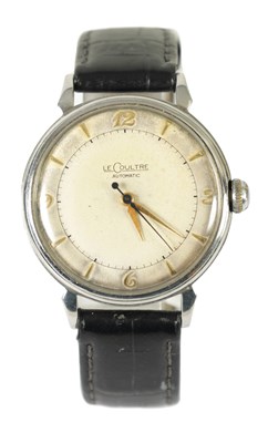 Lot 467 - A 1940’S GENTLEMAN’S STEEL LE-COULTRE “BUMPER” AUTOMATIC WRISTWATCH