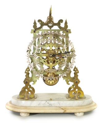 Lot 1174 - A LATE 19TH CENTURY ENGLISH SKELETON CLOCK