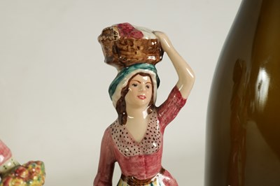 Lot 22 - A COLLECTION OF EIGHT 20TH CENTURY STAFFORDSHIRE GOLDSCHEIDER FIGURES