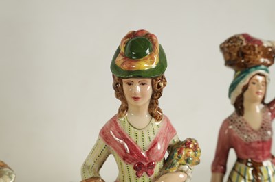 Lot 22 - A COLLECTION OF EIGHT 20TH CENTURY STAFFORDSHIRE GOLDSCHEIDER FIGURES