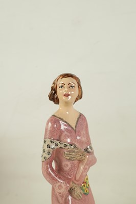 Lot 22 - A COLLECTION OF EIGHT 20TH CENTURY STAFFORDSHIRE GOLDSCHEIDER FIGURES
