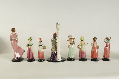 Lot 22 - A COLLECTION OF EIGHT 20TH CENTURY STAFFORDSHIRE GOLDSCHEIDER FIGURES