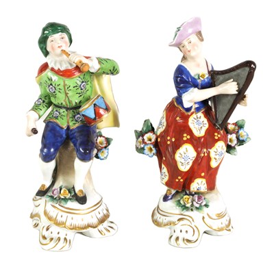 Lot 99 - A PAIR OF 19TH CENTURY CHELSEA TYPE PORCELAIN FIGURES