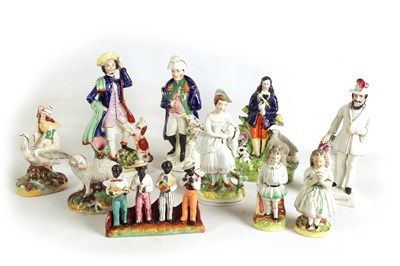 Lot 76 - A GROUP OF 19TH CENTURY STAFFORDSHIRE FIGURES