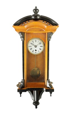 Lot 1285 - A LATE 19TH CENTURY MINIATURE VIENNA STYLE WALL CLOCK