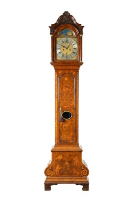 Lot 1180 - PIETER GIB, ROTTERDAM.  A FINE 18TH CENTURY DUTCH BURR WALNUT AND MARQUETRY INLAID 8 DAY LONG CASE CLOCK