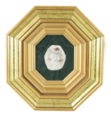 Lot 824 - A 20TH-CENTURY FRAMED CARVED CAMEO DOUBLE PORTRAIT PANEL SIGNED DELLA GATTA